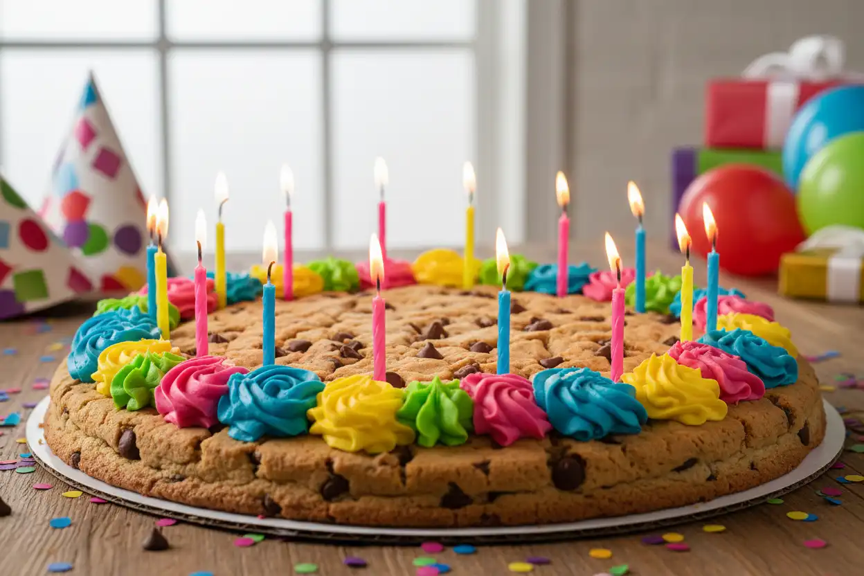 birthday chocolate chip cookie cake,cookie cakes,butter cookies,cookie recipe,
