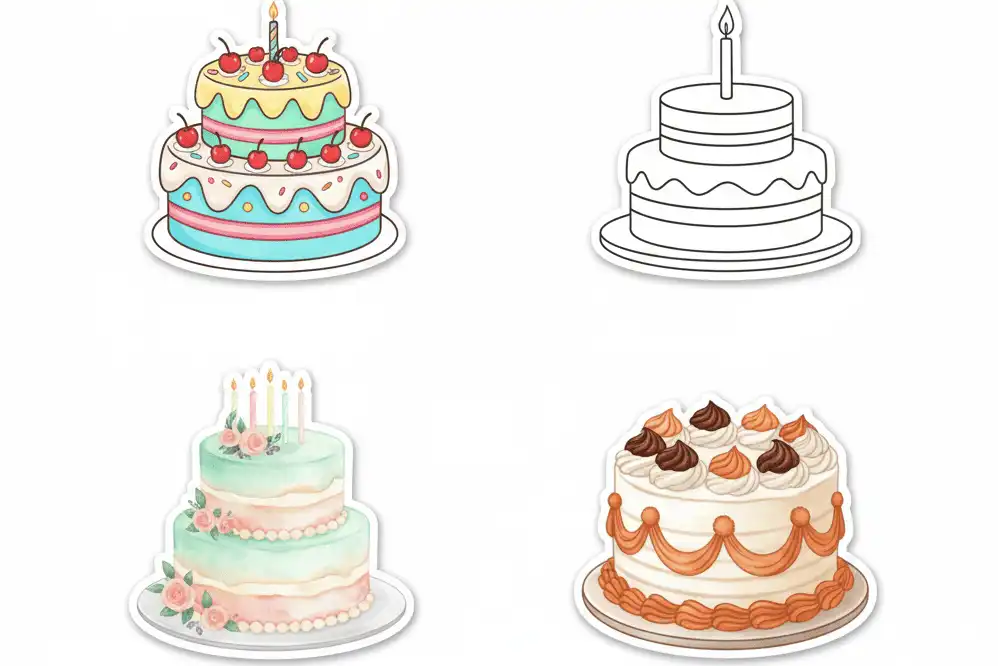 birthday-cake-clipart-styles-comparison