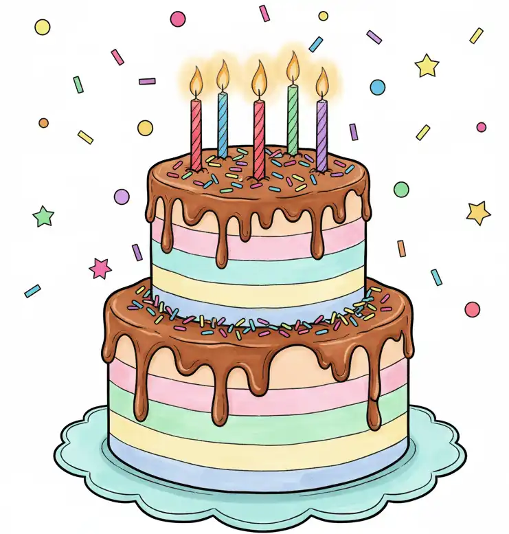 illustration-of-a-cheerful-two-tier-birthday-cake
