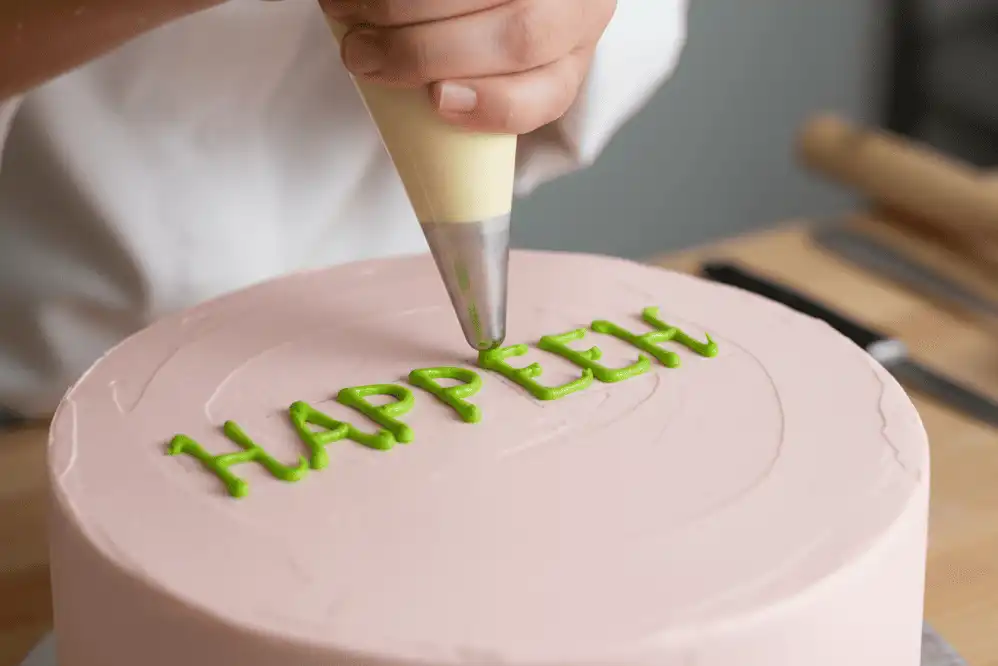 piping-green-frosting-lettering