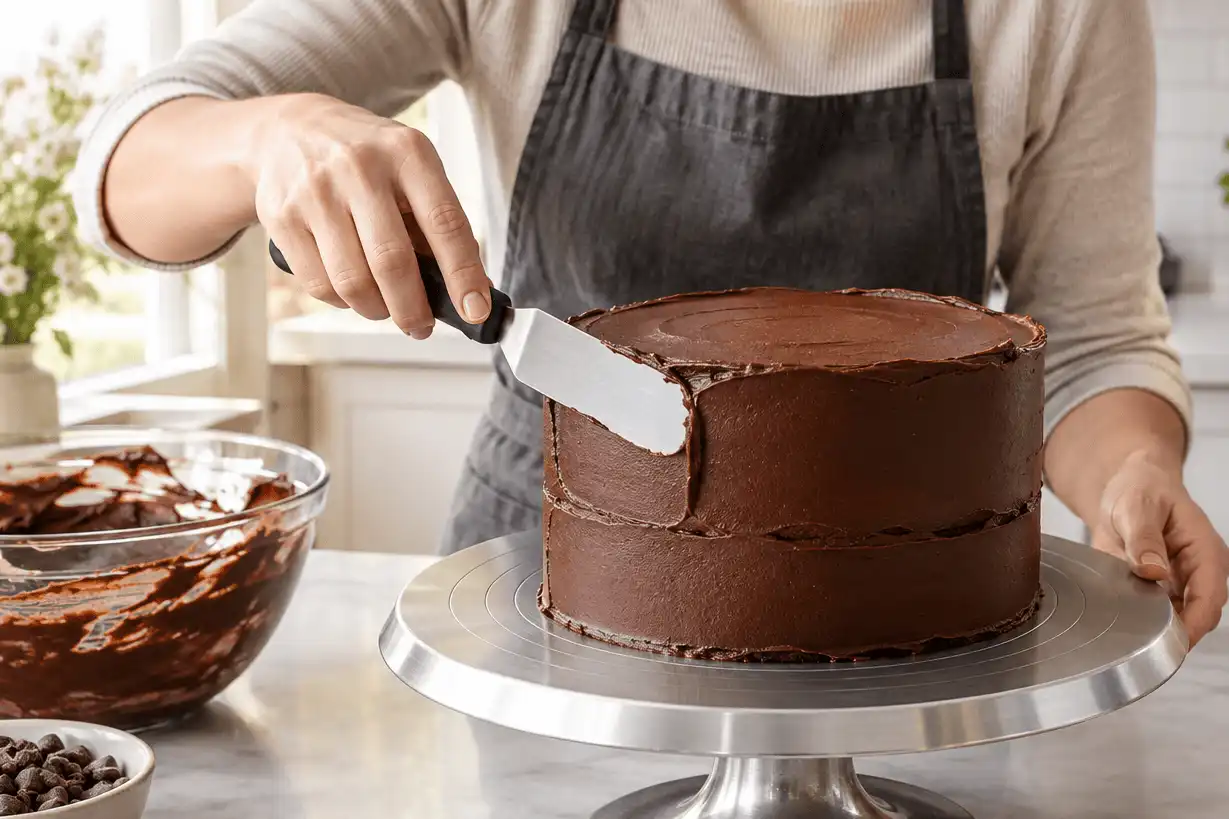 baker-smoothing-chocolate-buttercream