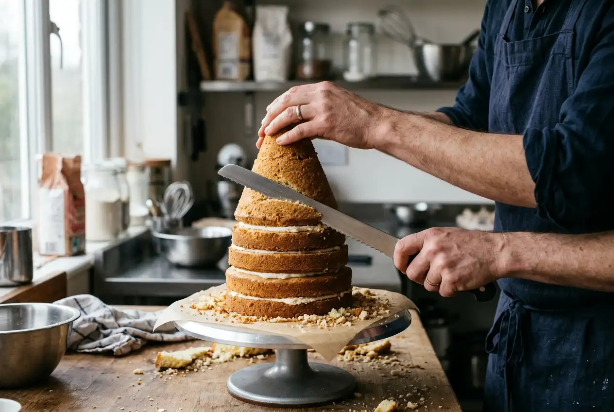 carving-the-christmas-tree-cake-cone
