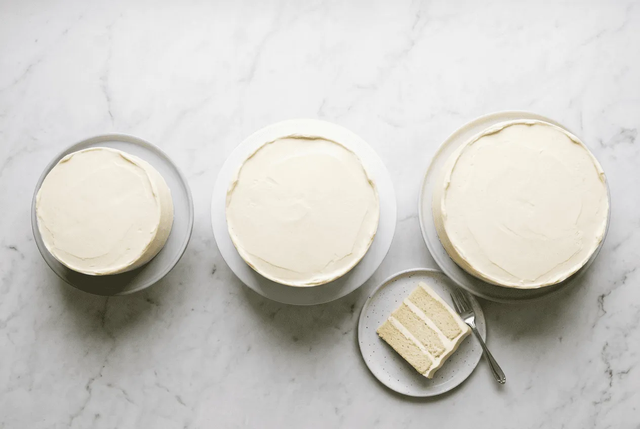 editorial-cake-portion-guide-with-three-round-cake-sizes-and-a-plated-slice