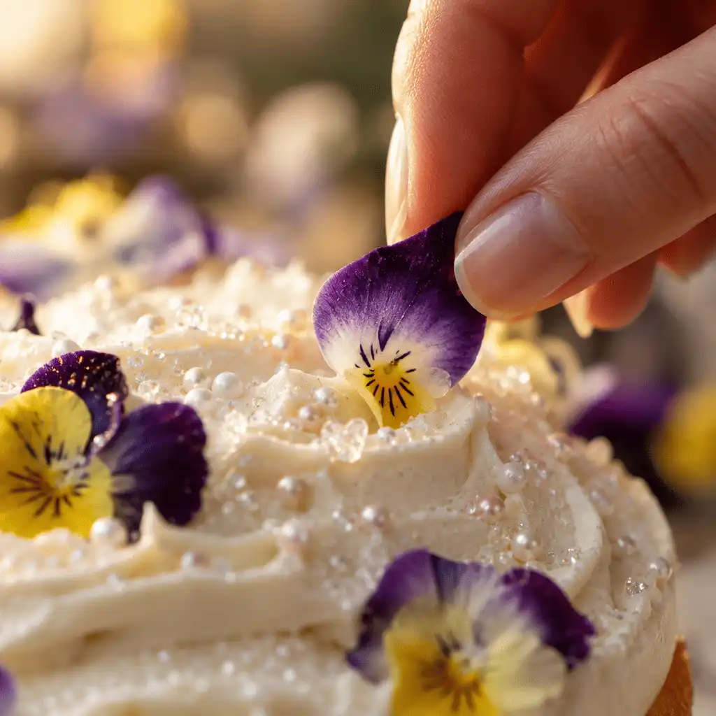 macro-detail-of-edible-flower-decoration